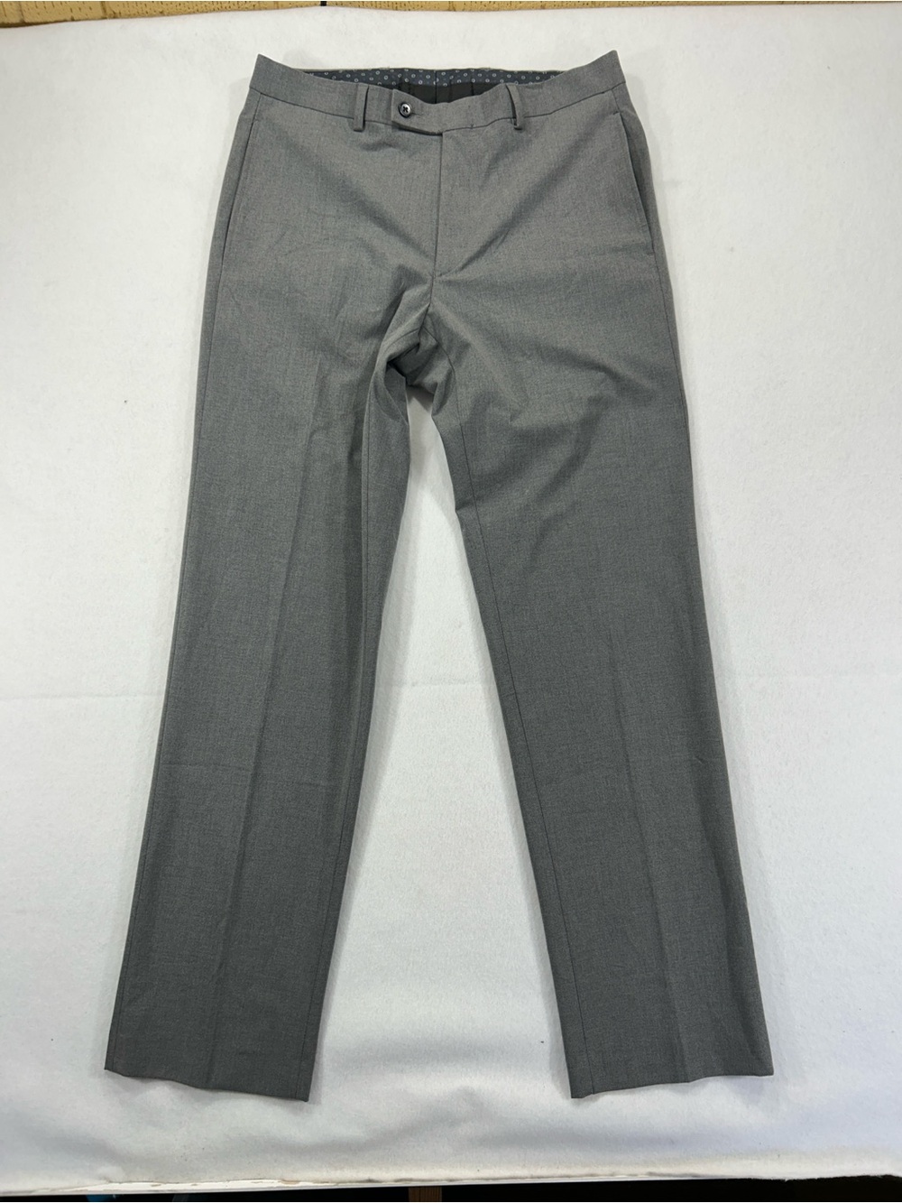 Lauren Ralph Lauren Mens Gray Dress Pants 32x32 Flat Front Stretch Suit Slacks